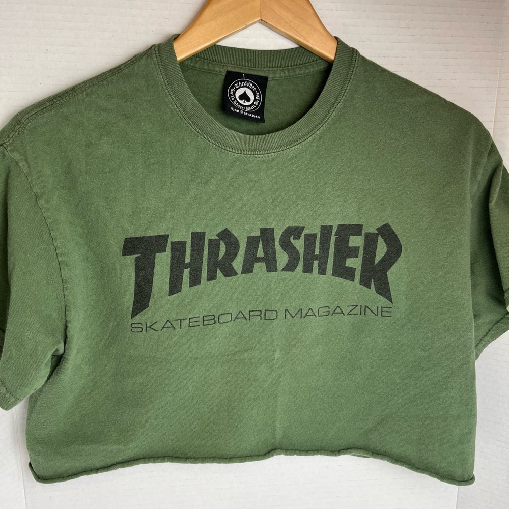 Thrasher magazine skateboard crop tshirt Medium